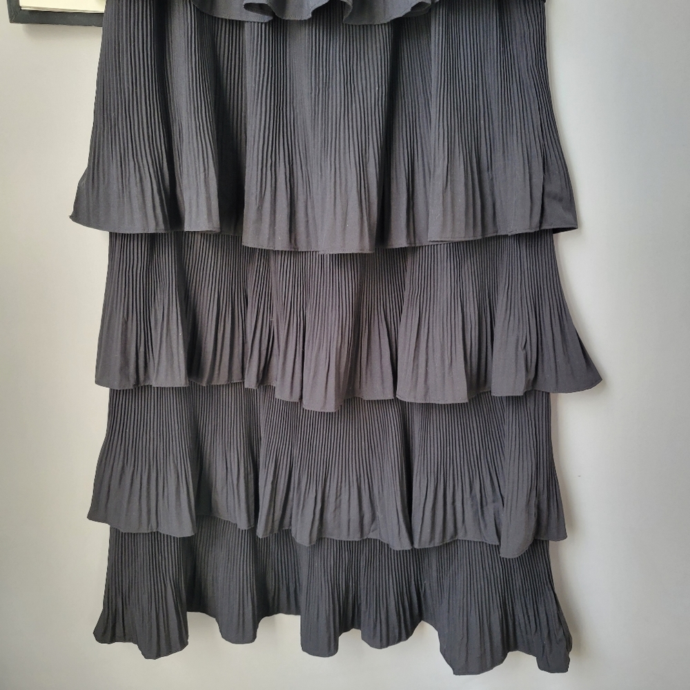 New Anthropologie Mare Tiered Pleated Midi Dress or Skirt Black S - Picture 8 of 11